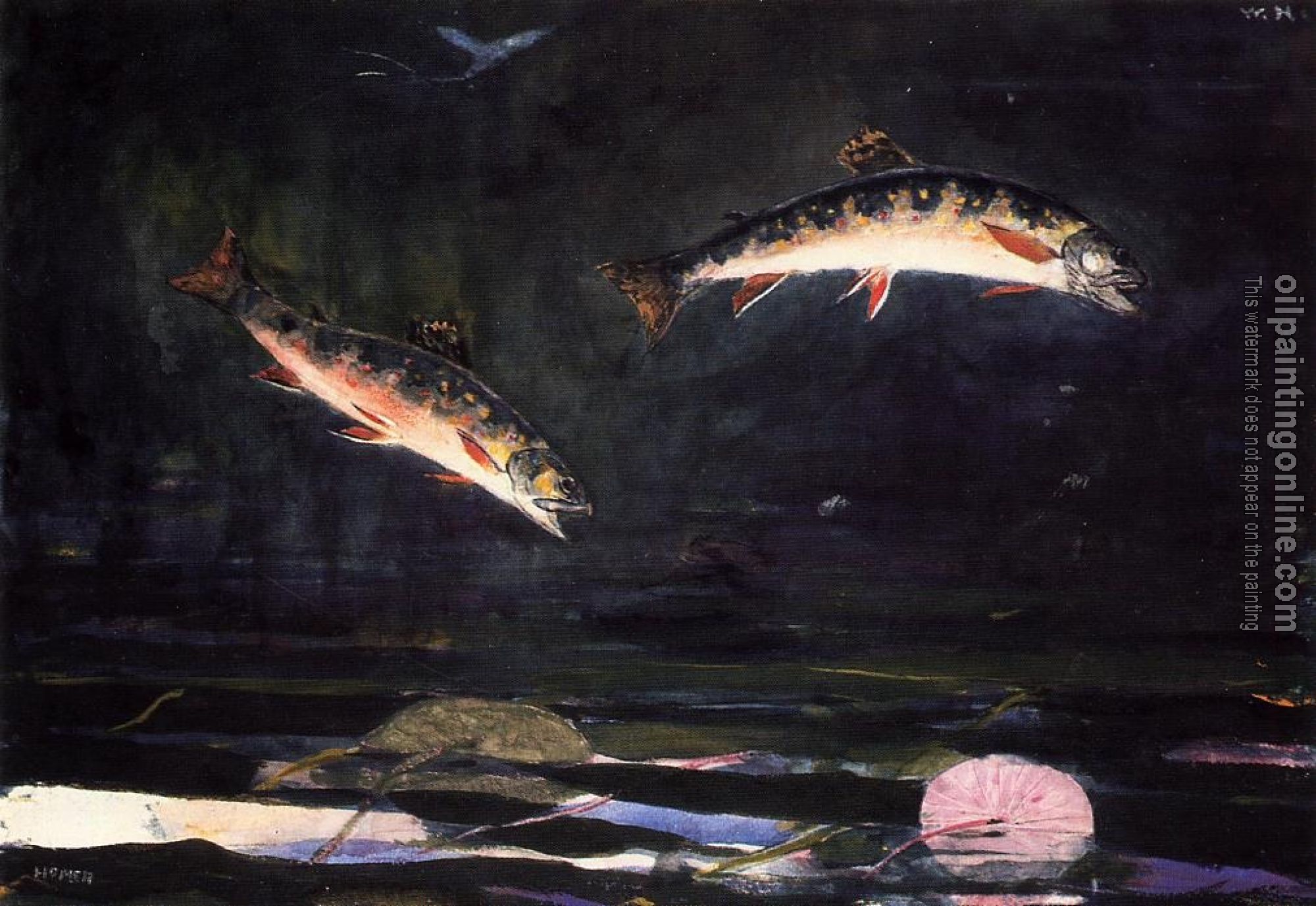 Homer, Winslow - Leaping Trout